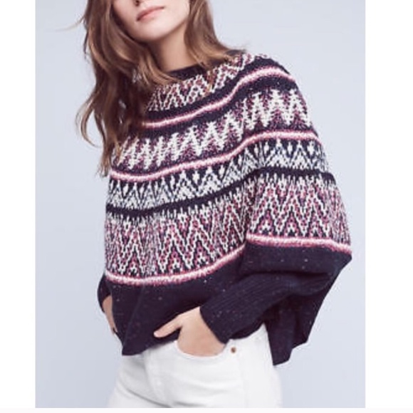 Anthropologie Sleeping On Snow Sweater Poncho - Picture 1 of 8